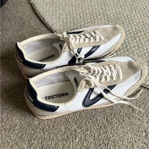 Tretorn Women’s White and Navy Blue Sneakers